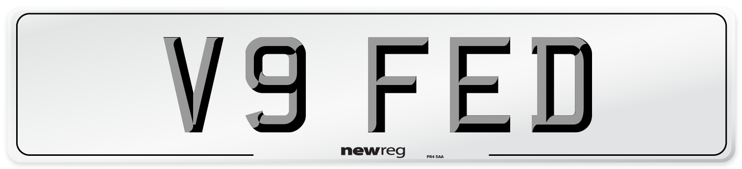 V9 FED Number Plate from New Reg